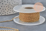 Stainless steel 304 IP gold-plated curb chain 2.5mm, x1 meter (G11233)