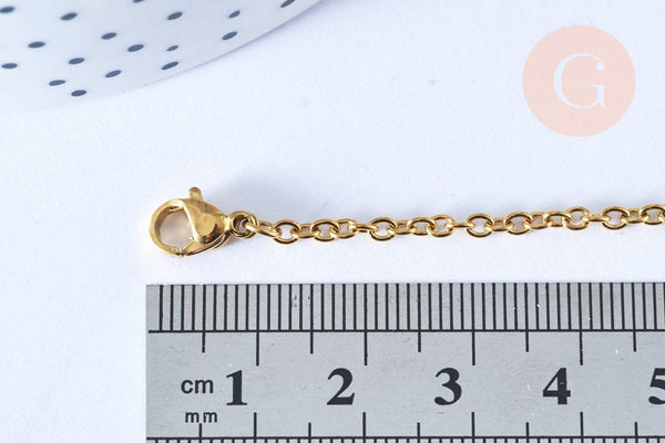 Chaine forçat acier inoxydable doré 59cm, x1 (G7245)