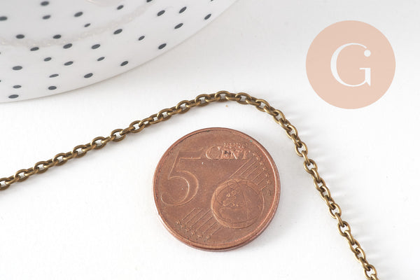 Chaine forçat fer bronze 3x2mm, x5 mètres (G0737)