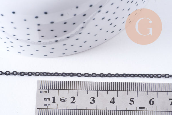 Chaine forçat fer noir intense 3.25mm, x1 mètre (G10744)