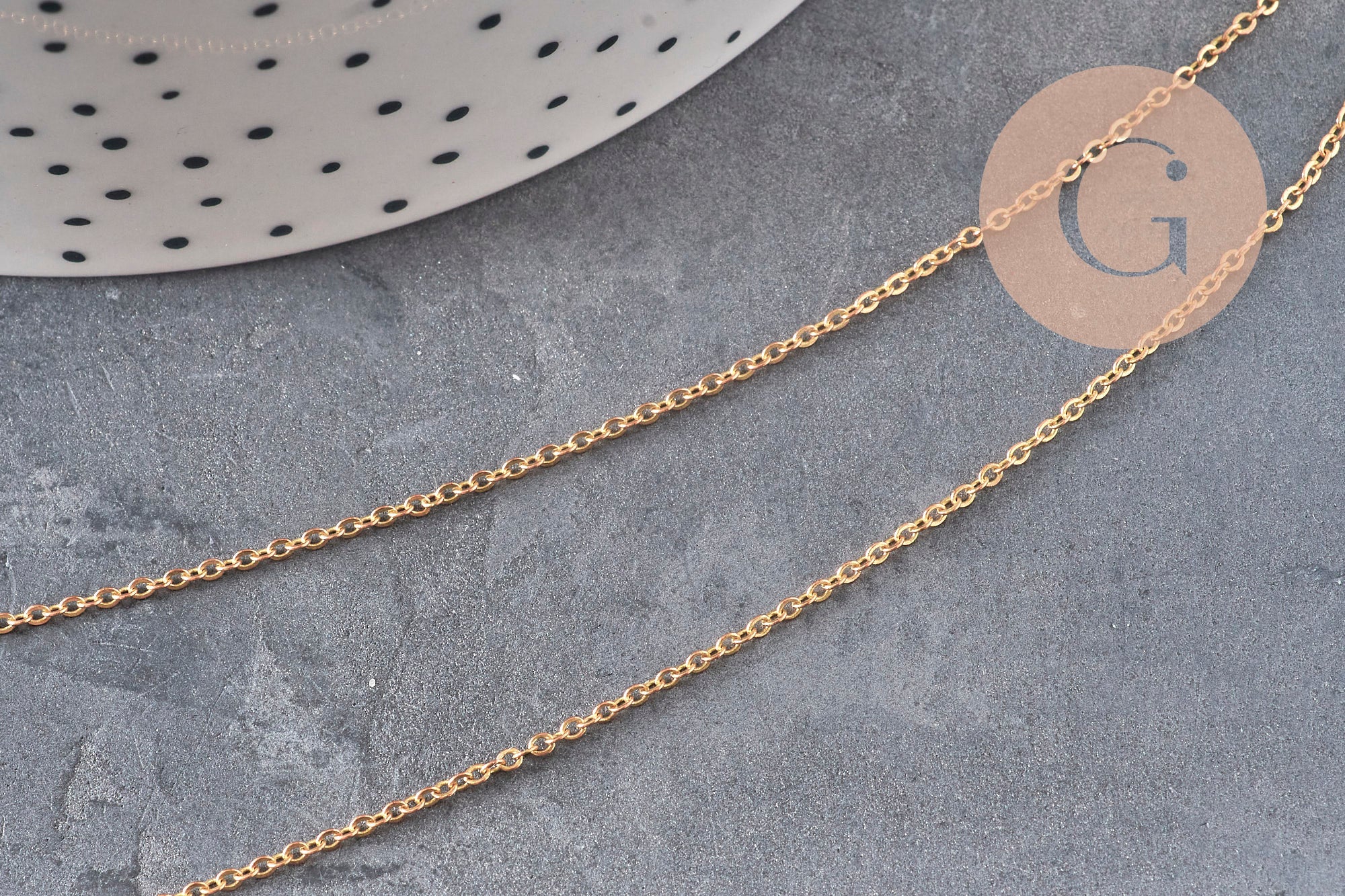 Raw brass cable chain, 1mm, x5 meters (G11225) VALID