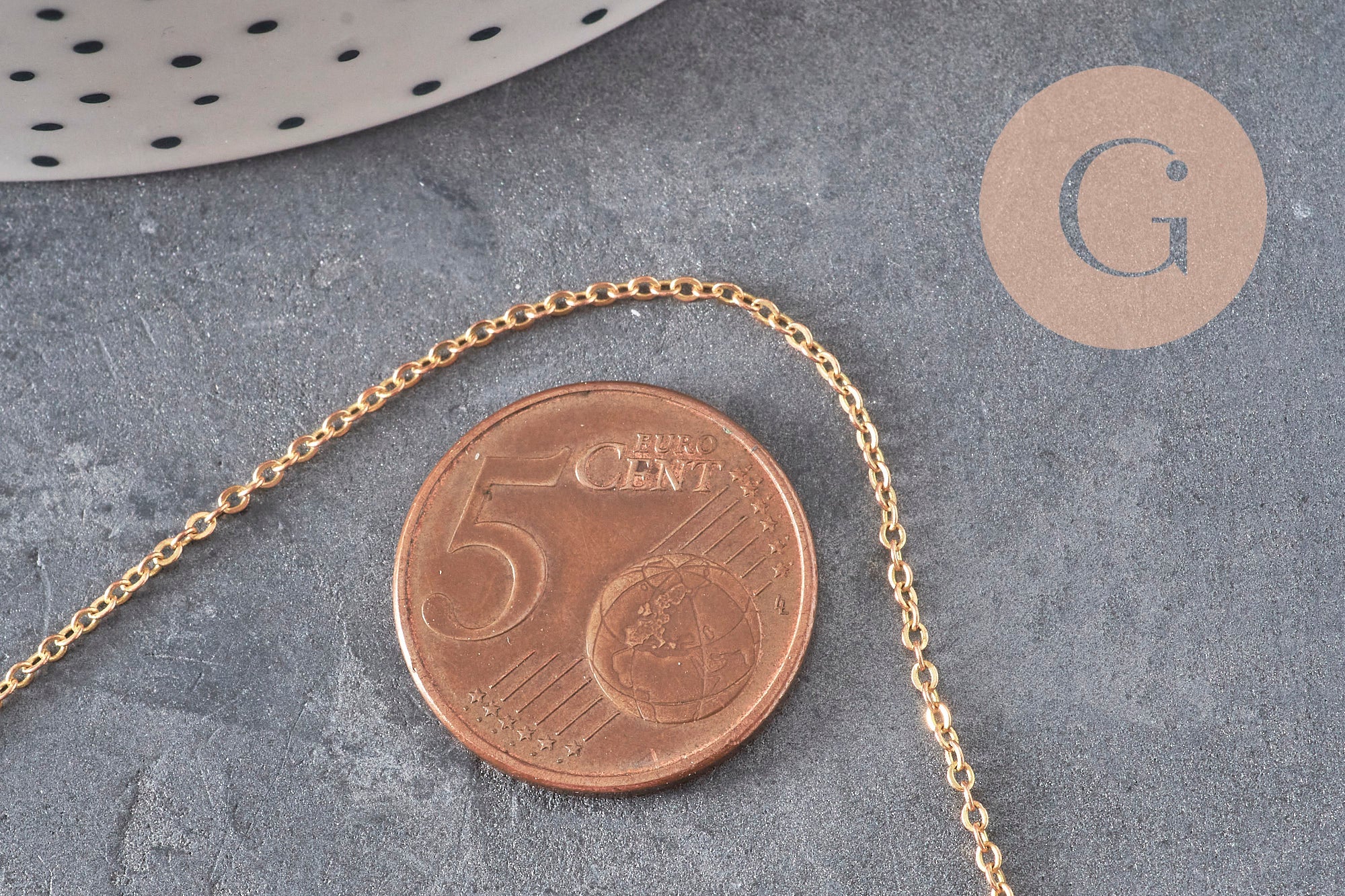 Raw brass cable chain, 1mm, x5 meters (G11225) VALID