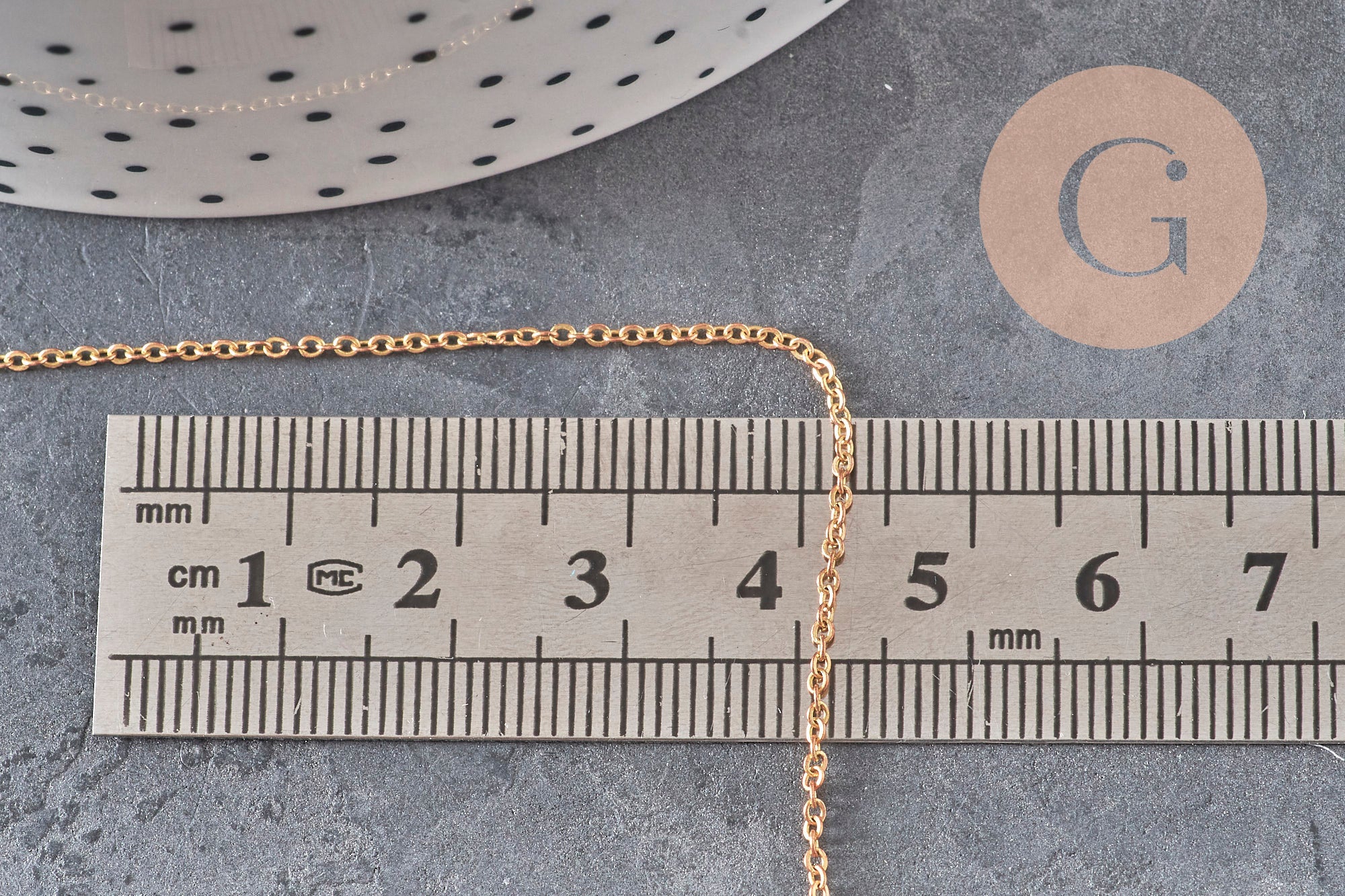 Raw brass cable chain, 1mm, x5 meters (G11225) VALID