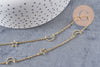 Chaine laiton doré 18 carats lune et étoile, chaine dorée fantaisie x2x1.9mm, x1 mètre (G5445)