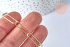 Chaine laiton doré clair maille rectangle,chaine collier,chaine large,20x6.5mm,chaine complète 47.5cm, x1 G2630