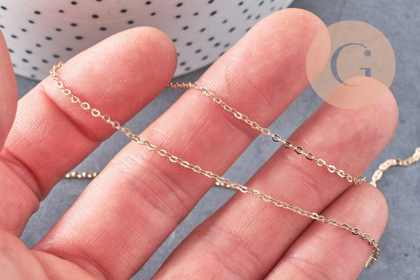 Chaine laiton doré maille coeur 1.8x2.4mm, x1 mètre (G4542)