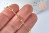 Chaine laiton doré maille rectangle avec fermoir 12x3.5mm,x1 (G2424)