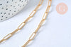 Chaine laiton doré texturée maille rectangle,chaine collier,chaine large,12x3.5mm,chaine complète,49.5cm, x1 (G2410)
