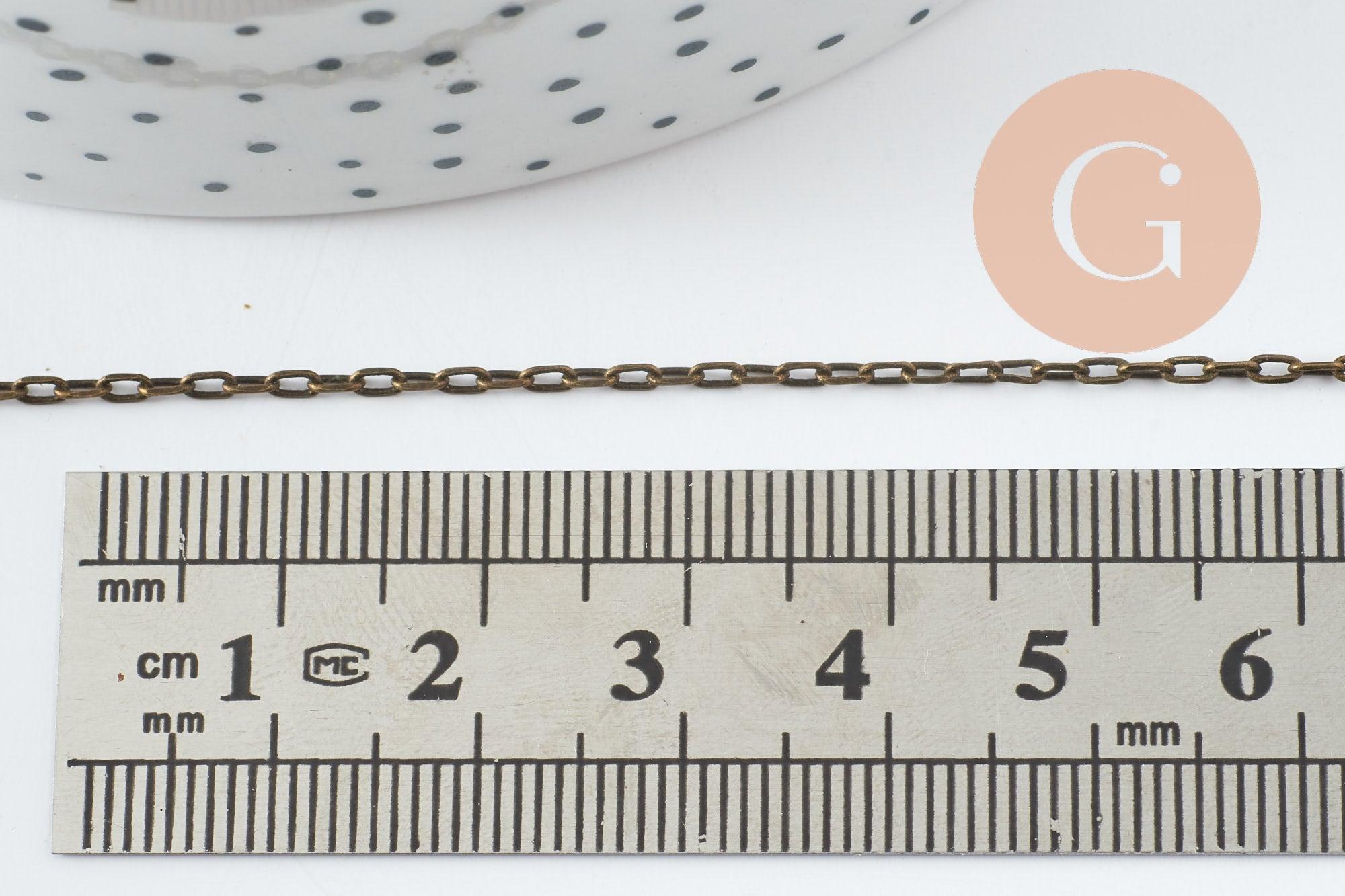Chaine laiton forçat bronze 1.5mm, x5 metres (G9987)