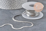 Chaine maille Herringbone acier 304 inoxydable platine 4mm, x1 mètre (G11335)-Gingerlily Perles