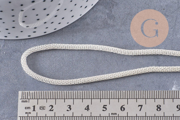 Chaine maille argentée chaine complète,création collier, fournitures argent,5 mm, 40cm, x1 (G1504)