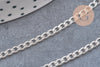 Chaine maille courbe plate acier 304 inoxydable argenté 4.5x3mm, x1 mètre (G10867)