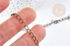 Chaine maille curb fer bronze 6mm,chaine création bijoux vintage, grossiste chaine, x1 metre (G8566)
