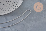 Platinum stainless steel flat cable chain 1.5mm, x1 meter (G11194)