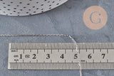 Platinum stainless steel flat cable chain 1.5mm, x1 meter (G11194)