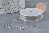 Platinum stainless steel flat cable chain 1.5mm, x1 meter (G11194)