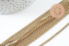 Chaine maille plate laiton brut 4mm, chaine création bijoux, x1 metre (G9740)