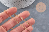 Stainless Steel 304 IP Gold Plated Rectangle Link Chain 10x3.5mm, x1 meter (G11219)