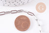 Chaine maille rectangle acier inoxydable platine 9.7mm, x1 mètre (G10679)