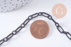 Chaine maille rectangle fer noir 10mm, 1 metre (G1394)