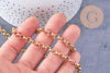 Chaine maille rollo acier 304 inoxydable doré IP 18k 6mm, x1 mètre (G2840)