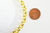 Chaine maille rolo aluminium doré 8mm,chaine collier pour création bijoux dorés x1mètre G4060