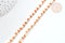 Chaine perles de rocaille orange laiton doré 6x2~3mm, x1 mètre (G7818)