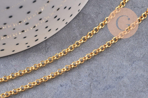 Chaine rollo fer doré 2.7 mm, x 5 mètres (G0264)