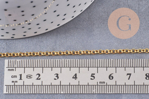 Chaine rollo fer doré 2.7 mm, x 5 mètres (G0264)