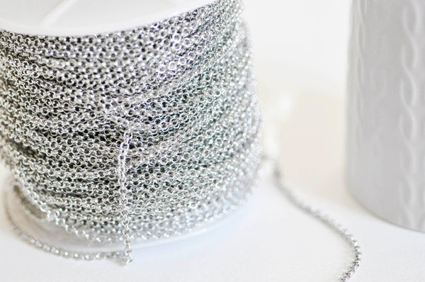 Chaine rollo fer platine 2.5 mm, x 5mètres (G1507)