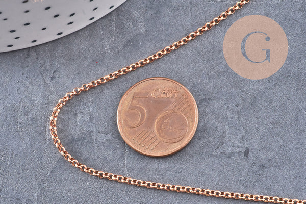 Chaine rollo laiton brut 2mm, x 5 mètres (G1639)