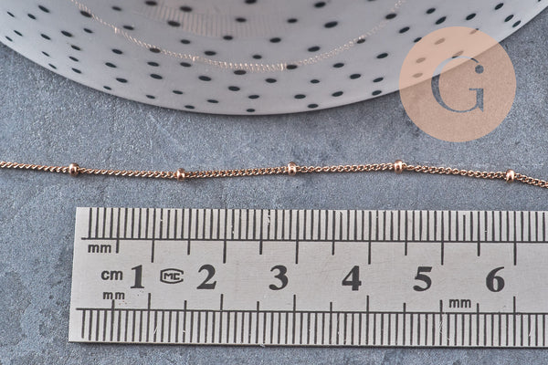 Chaine satellite 304 inoxydable or rose IP 1.5mm, x1 mètre (G10877)