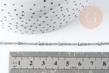 Chaine satellite acier 304 inoxydable platine 2.5mm, x1 mètre (G9088)