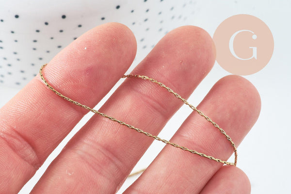 Chaine serpent fine acier 304 inoxydable doré IP 0.9mm, x1 mètre (G10736)