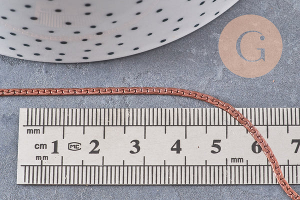Chaine serpent laiton brut, chaine bijou, chaine serpent,sans nickel, grossiste,2mm, x 5mètres (G4807)
