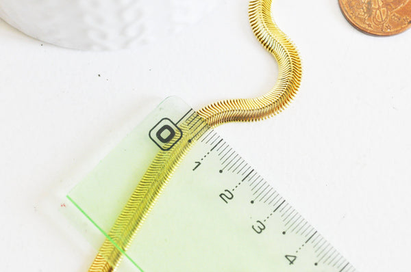 Chaine serpent laiton doré 16K 1 micron, une magnifique chaine création bijoux sans nickel, 6mm, x 50Centimètres G4282