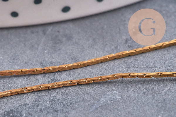 Chaine serpent vieil or laiton brut, chaine bijou,chaine serpent,sans nickel, grossiste,1mm, 1 metre (G1586)