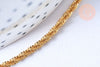 Chaine soudée chou-fleur acier 304 inoxydable doré IP 2.4mm, x1 mètre (G6936)