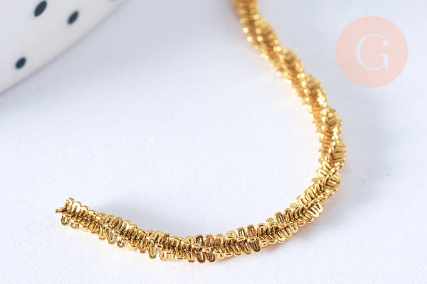 Chaine soudée chou-fleur acier 304 inoxydable doré IP 2.4mm, x1 mètre (G6936)
