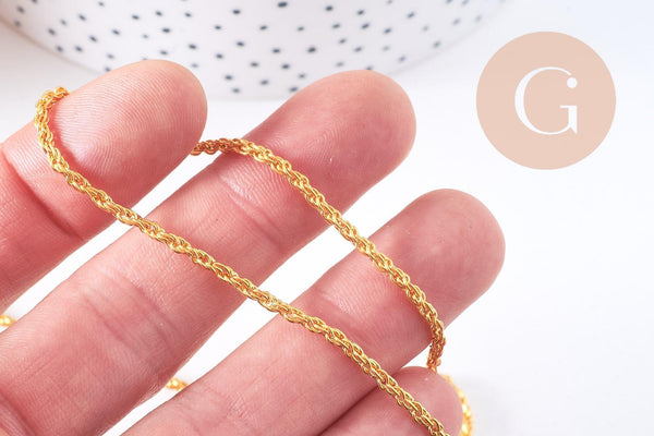 Chaine torsadée fer doré 3mm, x1 mètre (G10655)