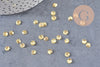 Charm à coller zamac doré coquillage,thème océan coquillage, fournitures à coller pour décorer pierres 5x5mm, les 200, x1 G7050