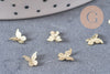 Charm à coller zamac doré papillon, fournitures à coller pour décorer pierres et bijoux,1g x1 G5654