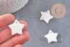 Charm etoile nacre blanche naturelle 25mm, x5 (G1082)