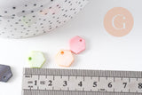 Charm hexagone nacre naturelle 12mm, x10 (G0870)