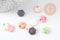 Charm hexagone nacre naturelle 12mm, x10 (G0870)