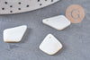 Charm losange nacre blanche naturelle 20mm, coquillage blanc, création bijoux, x 10 (G1062)