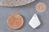 Charm losange nacre blanche naturelle 20mm, coquillage blanc, création bijoux, x 10 (G1062)