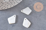 Charm losange nacre blanche naturelle 20mm, x 10 (G1062)
