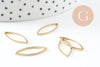 Charms marquise laiton brut 20x8mm, pendentif géométrique création bijoux, x50 (G0017)
