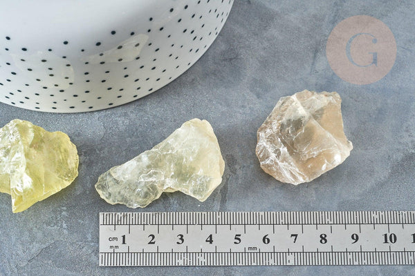 Citrine brute 10-35mm, pierre citrine chauffée, pierre semi-précieuse, lithothérapie, x1 (G7783)